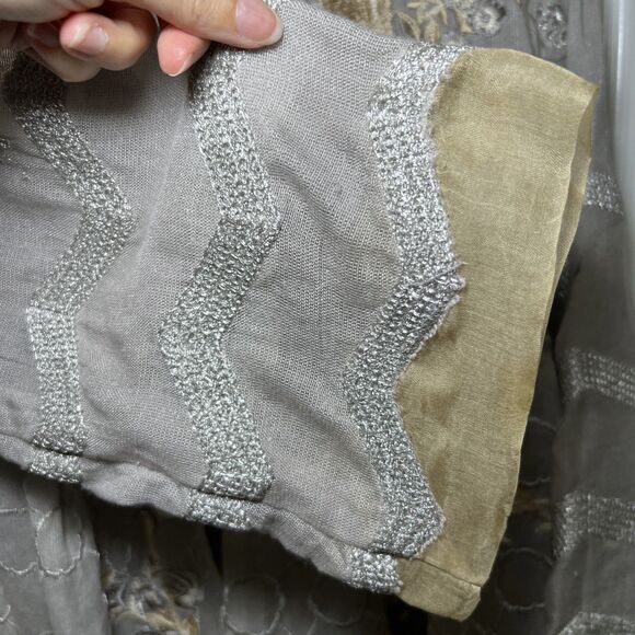 Sana Safinaz Embroidered Open Front Coat Jacket Small Fairycore Ethereal Floral - Picture 4 of 14